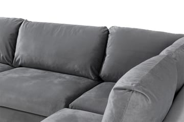 Trend 4-sits Högervänd L-formad Schäslongsoffa i Sammet - Ljusgrå - Möbler - Soffa - Divansoffa & schäslongsoffa - 4 sits soffa med divan