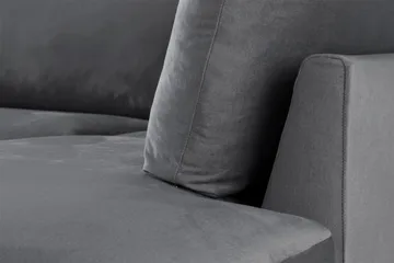 Trend 4-sits Högervänd L-formad Schäslongsoffa i Sammet - Ljusgrå - Möbler - Soffa - Divansoffa & schäslongsoffa - 4 sits soffa med divan