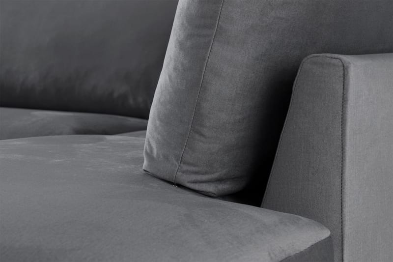 Trend 4-sits Högervänd L-formad Schäslongsoffa i Sammet - Ljusgrå - Möbler - Soffa - Divansoffa & schäslongsoffa - 4 sits soffa med divan