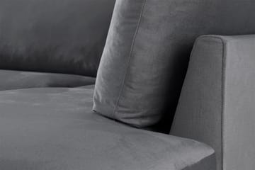 Trend 4-sits Högervänd L-formad Schäslongsoffa i Sammet - Ljusgrå - Möbler - Soffa - Divansoffa & schäslongsoffa - 4 sits soffa med divan