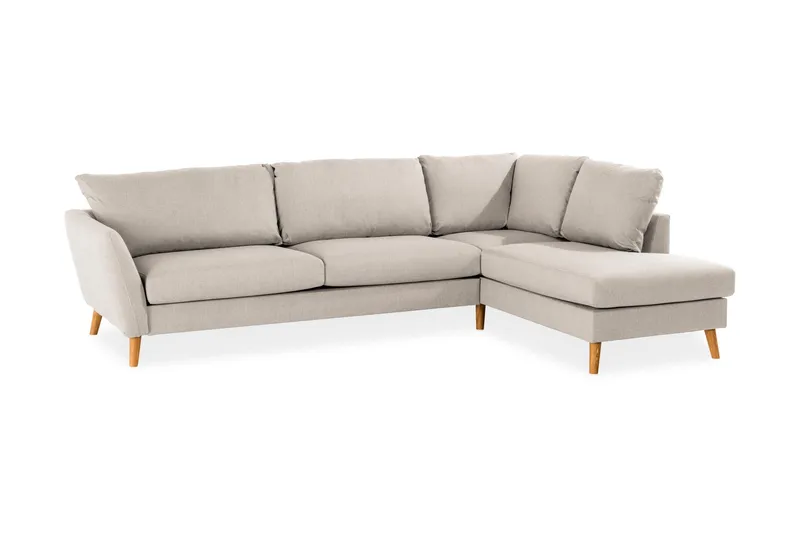 Trend 4-sits Högervänd L-formad Schäslongsoffa i Tyg 280 cm bred - Beige - Möbler - Soffa - Divansoffa & schäslongsoffa - 4 sits soffa med divan