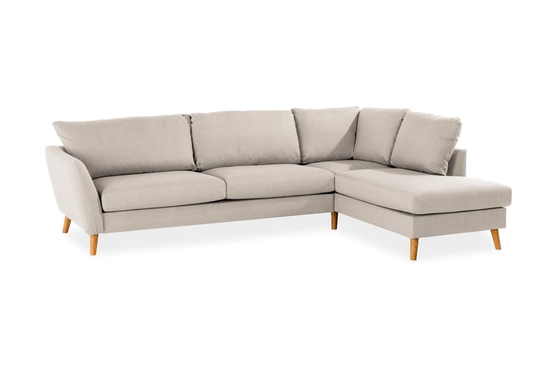 Trend 4-sits Högervänd L-formad Schäslongsoffa i Tyg 280 cm bred - Beige - Möbler - Soffa - Divansoffa & schäslongsoffa - 4 sits soffa med divan