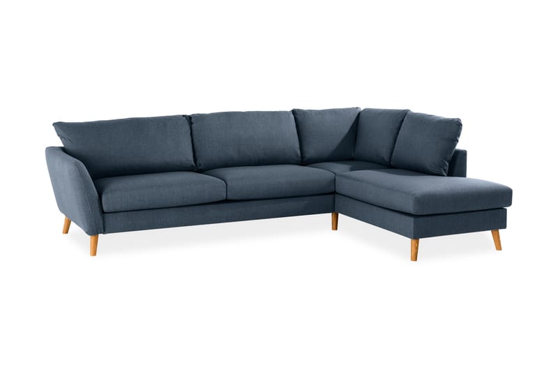 Trend 4-sits Högervänd L-formad Schäslongsoffa i Tyg - Blå - Möbler - Soffa - Divansoffa & schäslongsoffa - 4 sits soffa med divan