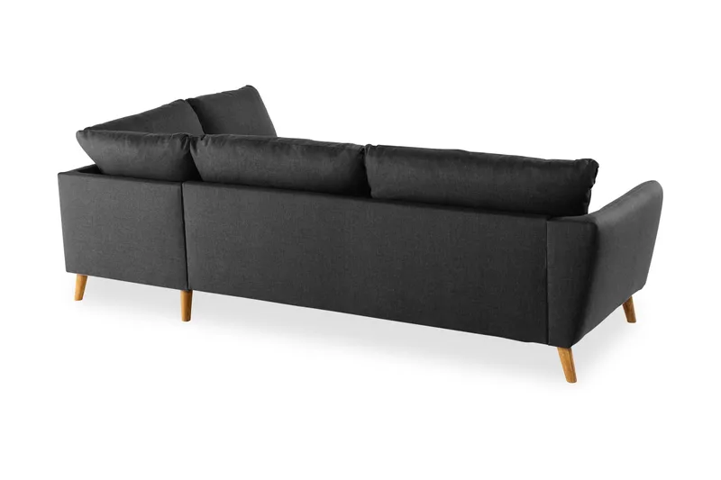 Trend 4-sits Högervänd L-formad Schäslongsoffa i Tyg - Svart - Möbler - Soffa - Divansoffa & schäslongsoffa - 4 sits soffa med divan