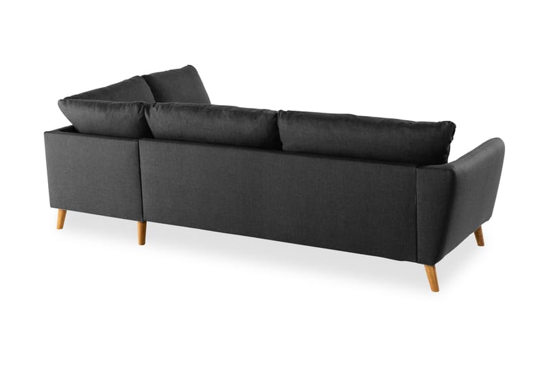 Trend 4-sits Högervänd L-formad Schäslongsoffa i Tyg - Svart - Möbler - Soffa - Divansoffa & schäslongsoffa - 4 sits soffa med divan