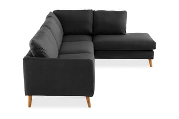 Trend 4-sits Högervänd L-formad Schäslongsoffa i Tyg - Svart - Möbler - Soffa - Divansoffa & schäslongsoffa - 4 sits soffa med divan