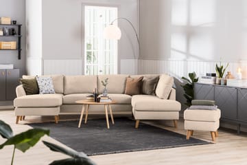 Trend 4-sits Vänstervänd L-formad Divansoffa i Tyg - Beige - Möbler - Soffa - Divansoffa & schäslongsoffa - 4 sits soffa med divan
