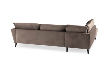 Trend 4-sits Vänstervänd L-formad Schäslongsoffa i Sammet - Brun - Möbler - Soffa - Divansoffa & schäslongsoffa - 4 sits soffa med divan