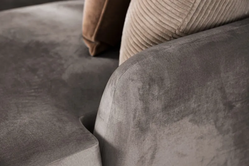 Trend 4-sits Vänstervänd L-formad Schäslongsoffa i Sammet - Brun - Möbler - Soffa - Divansoffa & schäslongsoffa - 4 sits soffa med divan