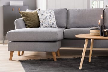 Trend 4-sits Vänstervänd L-formad Schäslongsoffa i Tyg - Grå - Möbler - Soffa - Divansoffa & schäslongsoffa - 4 sits soffa med divan