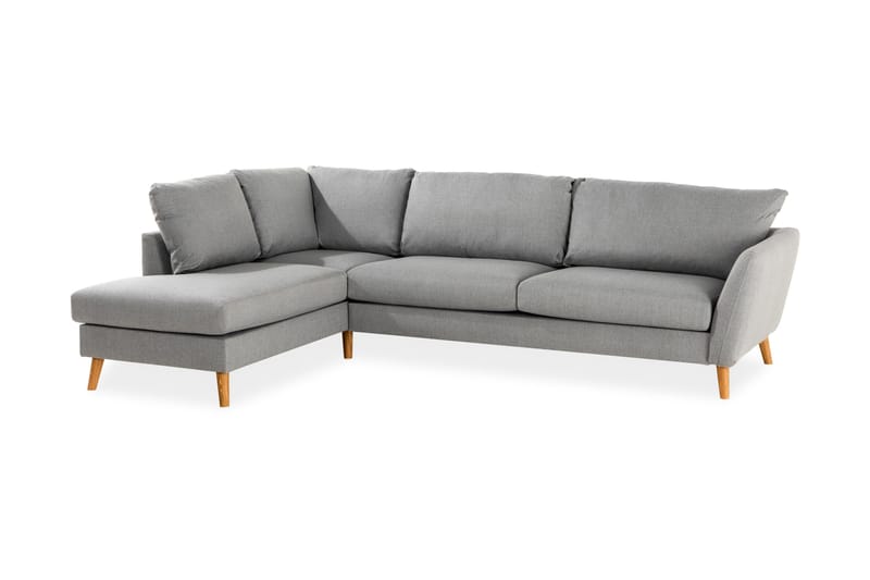 Trend 4-sits Vänstervänd L-formad Schäslongsoffa i Tyg - Grå - Möbler - Soffa - Divansoffa & schäslongsoffa - 4 sits soffa med divan