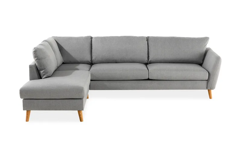 Trend 4-sits Vänstervänd L-formad Schäslongsoffa i Tyg, Grå