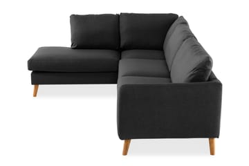 Trend 4-sits Vänstervänd L-formad Schäslongsoffa i Tyg - Svart - Möbler - Soffa - Divansoffa & schäslongsoffa - 4 sits soffa med divan