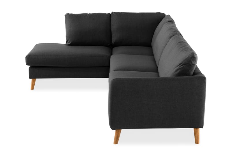 Trend 4-sits Vänstervänd L-formad Schäslongsoffa i Tyg - Svart - Möbler - Soffa - Divansoffa & schäslongsoffa - 4 sits soffa med divan