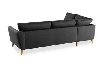 Trend 4-sits Vänstervänd L-formad Schäslongsoffa i Tyg - Svart - Möbler - Soffa - Divansoffa & schäslongsoffa - 4 sits soffa med divan