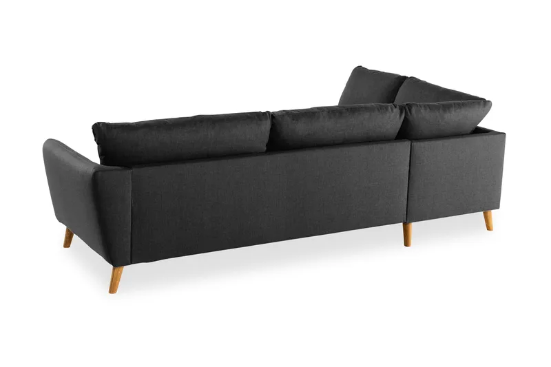 Trend 4-sits Vänstervänd L-formad Schäslongsoffa i Tyg - Svart - Möbler - Soffa - Divansoffa & schäslongsoffa - 4 sits soffa med divan