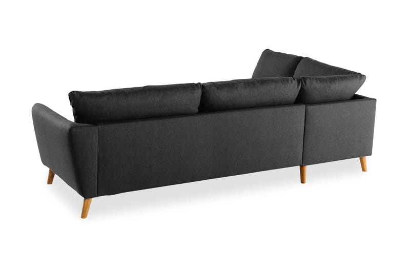 Trend 4-sits Vänstervänd L-formad Schäslongsoffa i Tyg - Svart - Möbler - Soffa - Divansoffa & schäslongsoffa - 4 sits soffa med divan