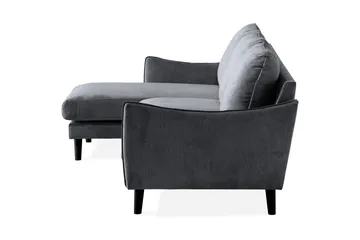 Trend Lyx 3-sits Divansoffa Vänster - Mörkgrå/Svart - Möbler - Soffa - Divansoffa & schäslongsoffa - 4 sits soffa med divan