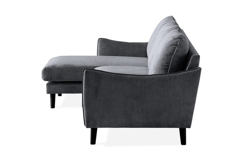 Trend Lyx 3-sits Divansoffa Vänster - Mörkgrå/Svart - Möbler - Soffa - Divansoffa & schäslongsoffa - 4 sits soffa med divan