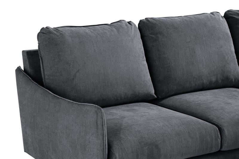 Trend Lyx 3-sits Divansoffa Vänster - Mörkgrå/Svart - Möbler - Soffa - Divansoffa & schäslongsoffa - 4 sits soffa med divan