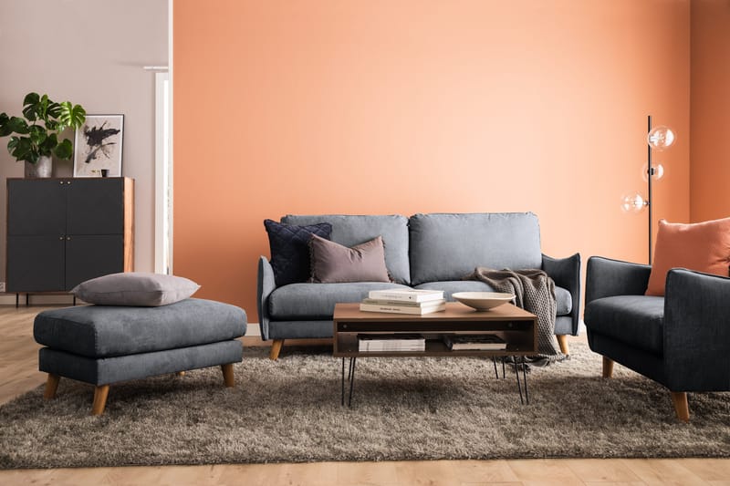 Trend Lyx 3-sits Divansoffa Vänster - Mörkgrå/Svart - Möbler - Soffa - Divansoffa & schäslongsoffa - 4 sits soffa med divan
