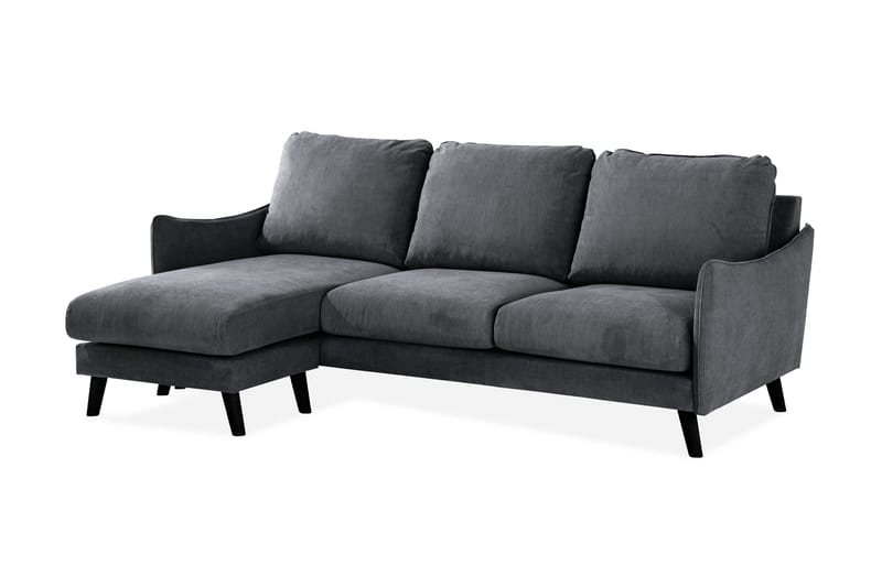 Trend Lyx 3-sits Divansoffa Vänster - Mörkgrå/Svart - Möbler - Soffa - Divansoffa & schäslongsoffa - 4 sits soffa med divan