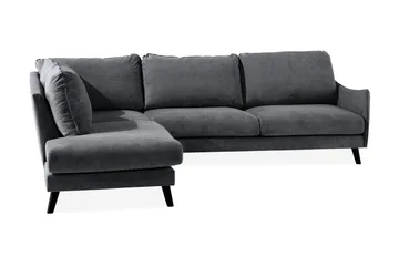 Trend Lyx 3-sits Divansoffa Vänster - Mörkgrå/Svart - Möbler - Soffa - Divansoffa & schäslongsoffa - 4 sits soffa med divan