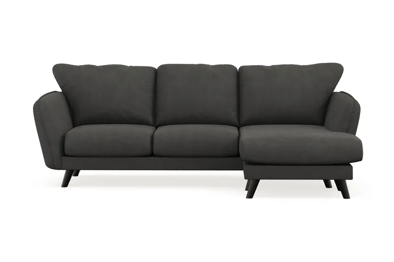 Trend Lyx 3-sits Högervänd L-formad Divansoffa i Manchester, Mörkgrå