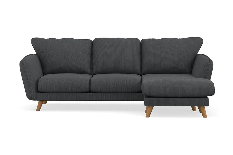Trend Lyx 3-sits Högervänd L-formad Divansoffa i Manchester - Mörkgrå - Möbler - Soffa - Divansoffa & schäslongsoffa - 4 sits soffa med divan