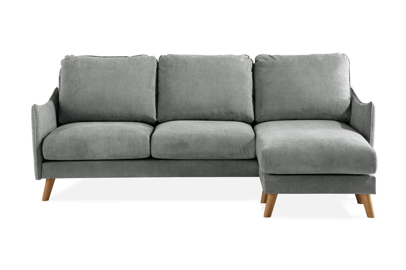 Trend Lyx 3-sits Högervänd L-formad Divansoffa i Tyg - Grå - Möbler - Soffa - Divansoffa & schäslongsoffa - 4 sits soffa med divan