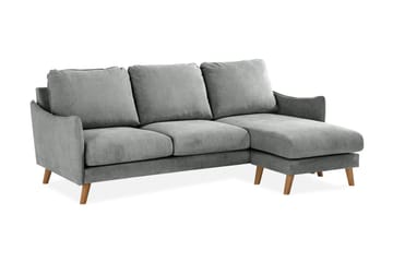 Trend Lyx 3-sits Högervänd L-formad Divansoffa i Tyg - Grå - Möbler - Soffa - Divansoffa & schäslongsoffa - 4 sits soffa med divan