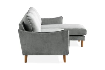 Trend Lyx 3-sits Högervänd L-formad Divansoffa i Tyg - Grå - Möbler - Soffa - Divansoffa & schäslongsoffa - 4 sits soffa med divan