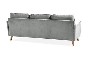 Trend Lyx 3-sits Högervänd L-formad Divansoffa i Tyg - Grå - Möbler - Soffa - Divansoffa & schäslongsoffa - 4 sits soffa med divan