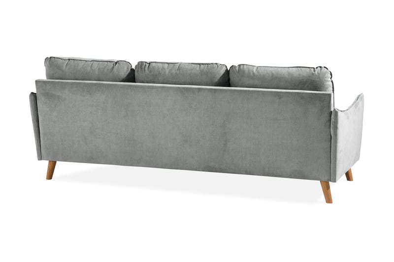 Trend Lyx 3-sits Högervänd L-formad Divansoffa i Tyg - Grå - Möbler - Soffa - Divansoffa & schäslongsoffa - 4 sits soffa med divan