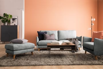 Trend Lyx 3-sits Högervänd L-formad Divansoffa i Tyg - Grå - Möbler - Soffa - Divansoffa & schäslongsoffa - 4 sits soffa med divan