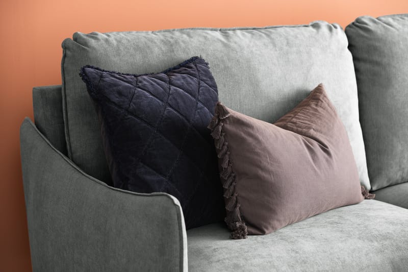 Trend Lyx 3-sits Högervänd L-formad Divansoffa i Tyg - Grå - Möbler - Soffa - Divansoffa & schäslongsoffa - 4 sits soffa med divan