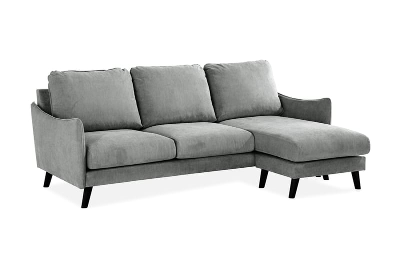 Trend Lyx 3-sits Högervänd L-formad Divansoffa i Tyg - Grå - Möbler - Soffa - Divansoffa & schäslongsoffa - 4 sits soffa med divan