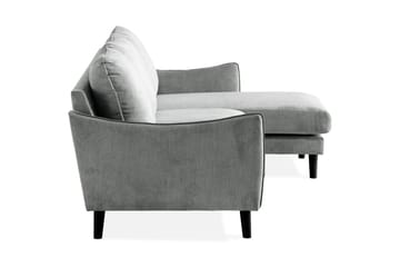Trend Lyx 3-sits Högervänd L-formad Divansoffa i Tyg - Grå - Möbler - Soffa - Divansoffa & schäslongsoffa - 4 sits soffa med divan