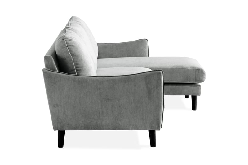Trend Lyx 3-sits Högervänd L-formad Divansoffa i Tyg - Grå - Möbler - Soffa - Divansoffa & schäslongsoffa - 4 sits soffa med divan