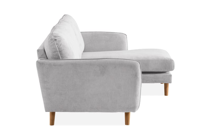 Trend Lyx 3-sits Högervänd L-formad Divansoffa i Tyg - Ljusgrå - Möbler - Soffa - Divansoffa & schäslongsoffa - 4 sits soffa med divan