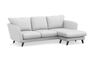 Trend Lyx 3-sits Högervänd L-formad Divansoffa i Tyg - Ljusgrå - Möbler - Soffa - Divansoffa & schäslongsoffa - 4 sits soffa med divan