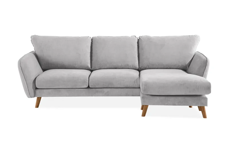 Trend Lyx 3-sits Högervänd L-formad Divansoffa i Tyg - Ljusgrå - Möbler - Soffa - Divansoffa & schäslongsoffa - 4 sits soffa med divan