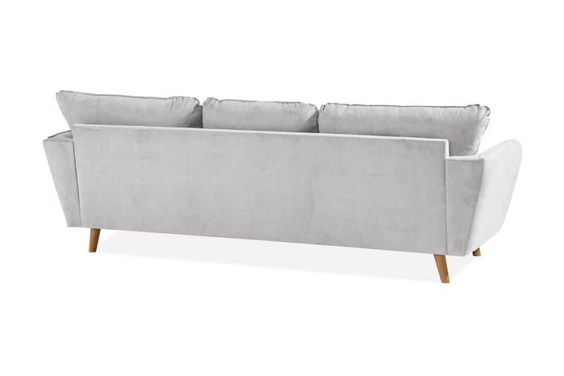 Trend Lyx 3-sits Högervänd L-formad Divansoffa i Tyg - Ljusgrå - Möbler - Soffa - Divansoffa & schäslongsoffa - 4 sits soffa med divan