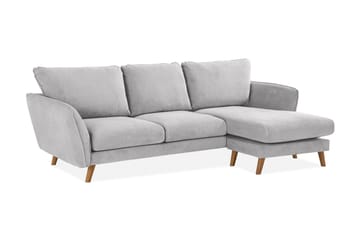 Trend Lyx 3-sits Högervänd L-formad Divansoffa i Tyg - Ljusgrå - Möbler - Soffa - Divansoffa & schäslongsoffa - 4 sits soffa med divan