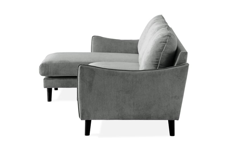 Trend Lyx 3-sits Vänstervänd L-formad Divansoffa i Tyg - Grå - Möbler - Soffa - Divansoffa & schäslongsoffa - 4 sits soffa med divan