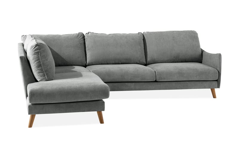 Trend Lyx 3-sits Vänstervänd L-formad Divansoffa i Tyg - Grå - Möbler - Soffa - Divansoffa & schäslongsoffa - 4 sits soffa med divan