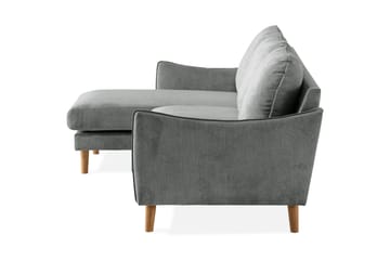 Trend Lyx 3-sits Vänstervänd L-formad Divansoffa i Tyg - Grå - Möbler - Soffa - Divansoffa & schäslongsoffa - 4 sits soffa med divan