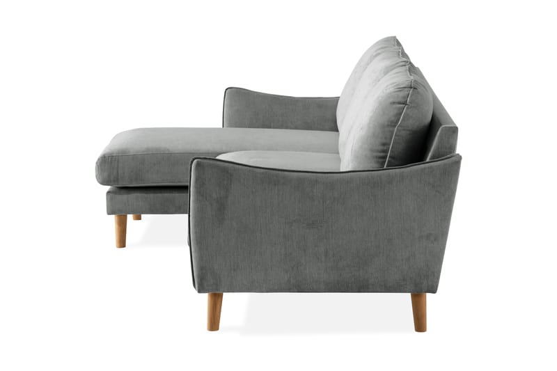 Trend Lyx 3-sits Vänstervänd L-formad Divansoffa i Tyg - Grå - Möbler - Soffa - Divansoffa & schäslongsoffa - 4 sits soffa med divan