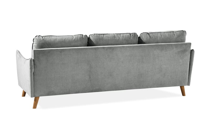 Trend Lyx 3-sits Vänstervänd L-formad Divansoffa i Tyg - Grå - Möbler - Soffa - Divansoffa & schäslongsoffa - 4 sits soffa med divan