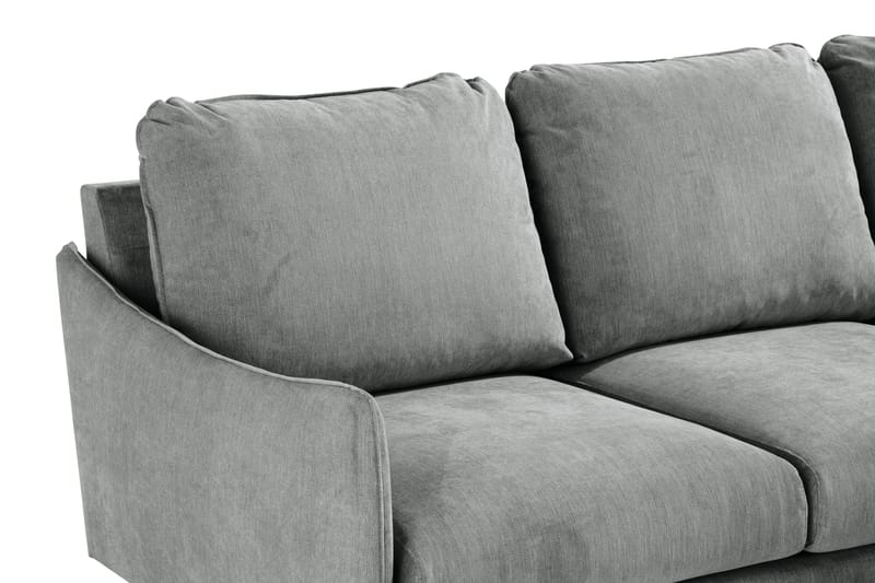 Trend Lyx 3-sits Vänstervänd L-formad Divansoffa i Tyg - Grå - Möbler - Soffa - Divansoffa & schäslongsoffa - 4 sits soffa med divan
